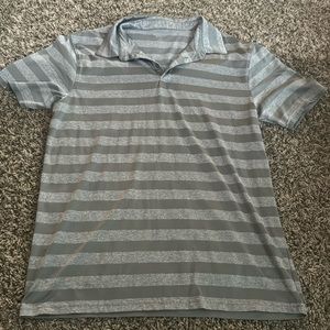 Old Navy Gray Striped Polo Shirt